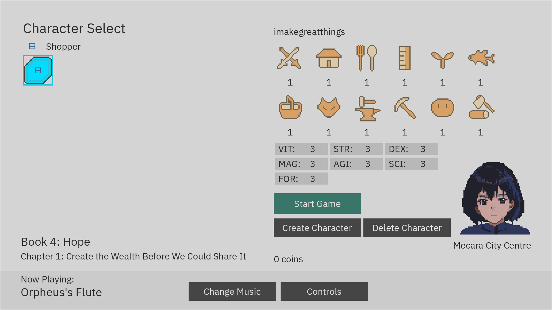 Character Select Screenshot